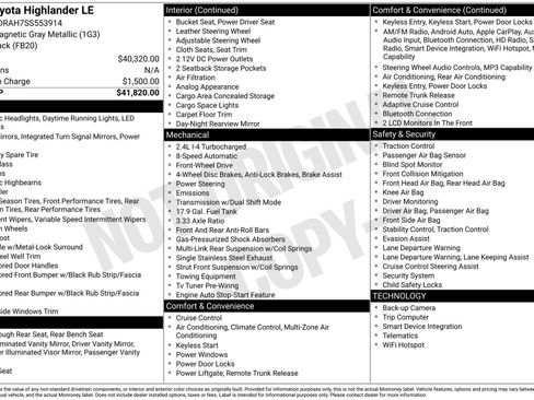 Used 2025 Toyota Highlander LE image 1