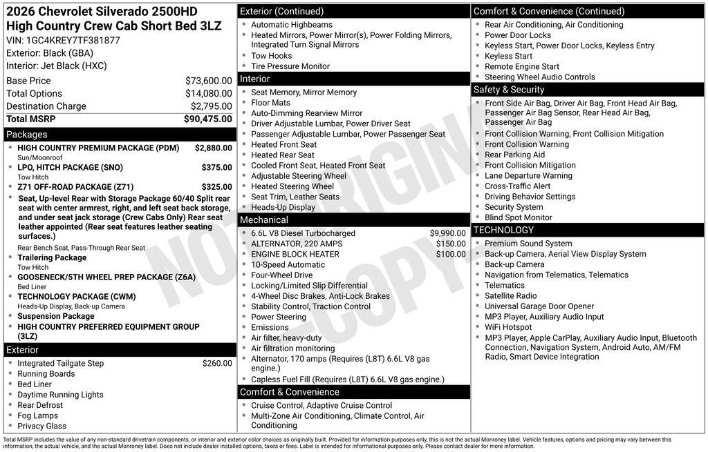 New 2026 Chevrolet Silverado 2500 High Country w/ High Country Premium Package AWD/4WD image 4