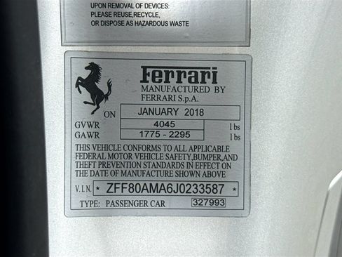 Certified 2018 Ferrari 488 Spider RWD image 27
