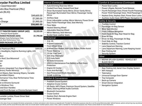 New 2026 Chrysler Pacifica Limited w/ Uconnect Theater Family Group image 15