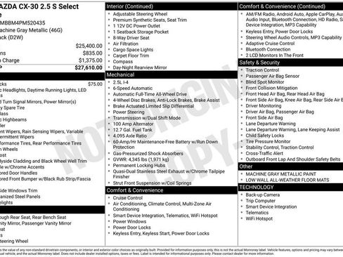 Used 2023 MAZDA CX-30 AWD 2.5 S w/ Select Package image 25