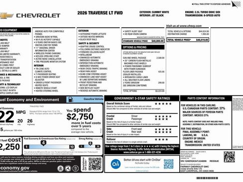 New 2026 Chevrolet Traverse LT w/ Sun and Wheel Package image 4