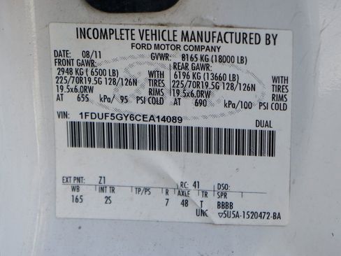 Used 2012 Ford F550 2WD Regular Cab Super Duty w/ PWR Equipment Group image 42