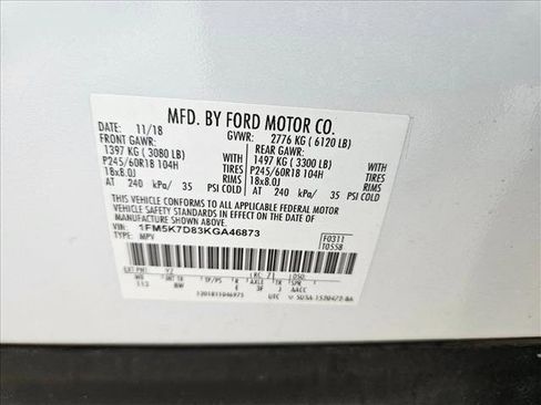 Certified 2019 Ford Explorer XLT w/ Equipment Group 201A image 19