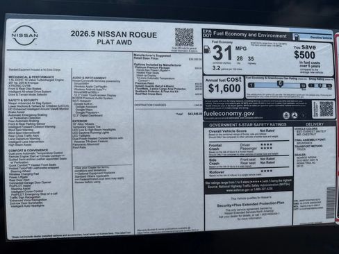 New 2026 Nissan Rogue Platinum w/ Platinum Premium Package AWD/4WD image 42