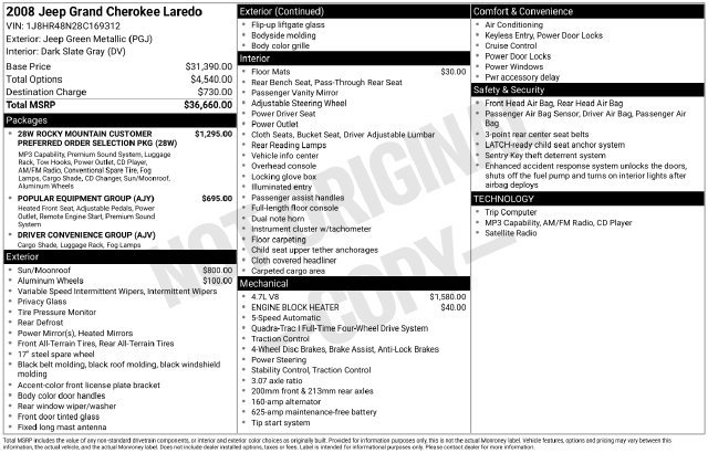 Used 2008 Jeep Grand Cherokee Laredo AWD/4WD image 12