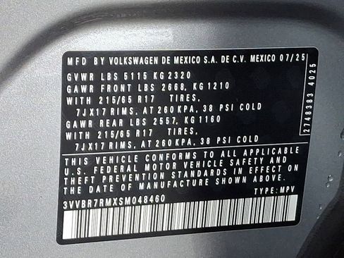 Certified 2025 Volkswagen Tiguan S image 29