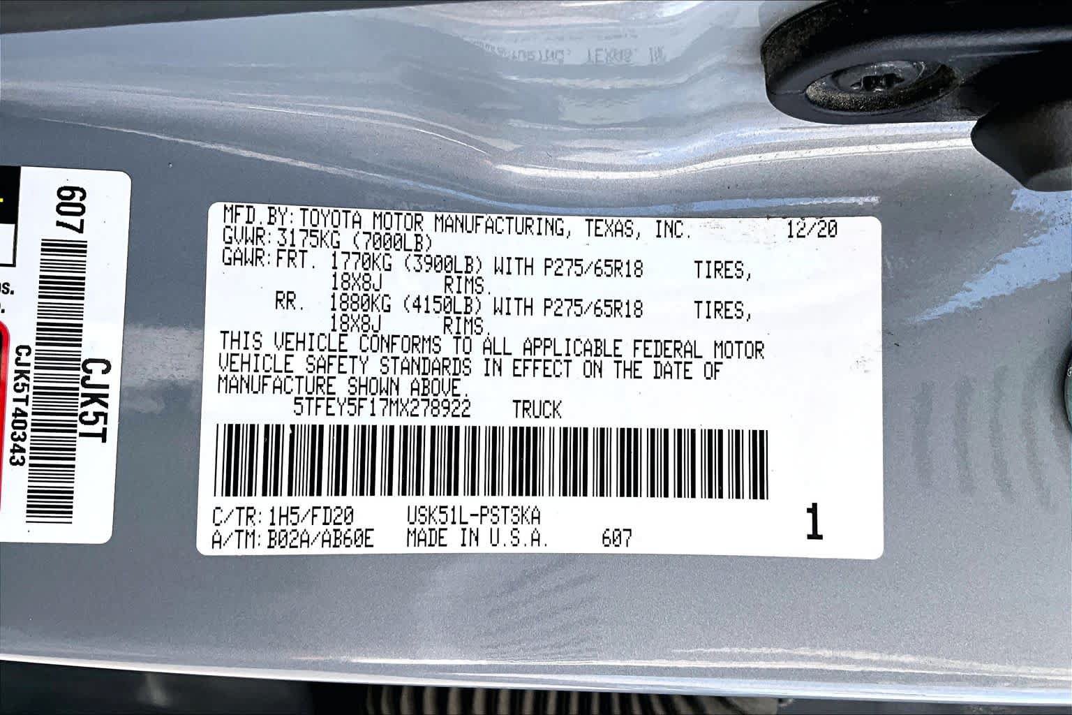 Used 2021 Toyota Tundra SR5 w/ Trail Edition RWD image 36