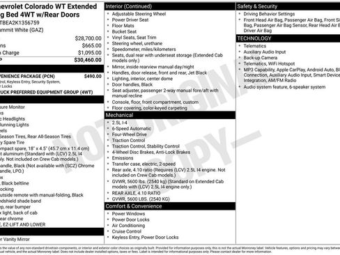 Used 2019 Chevrolet Colorado W/T w/ WT Convenience Package AWD/4WD image 5