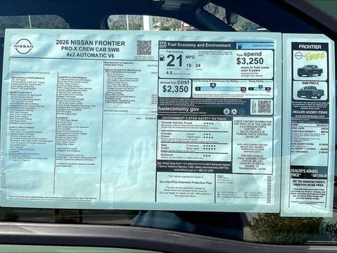 New 2026 Nissan Frontier Pro-X w/ Pro-X Convenience Package RWD image 17