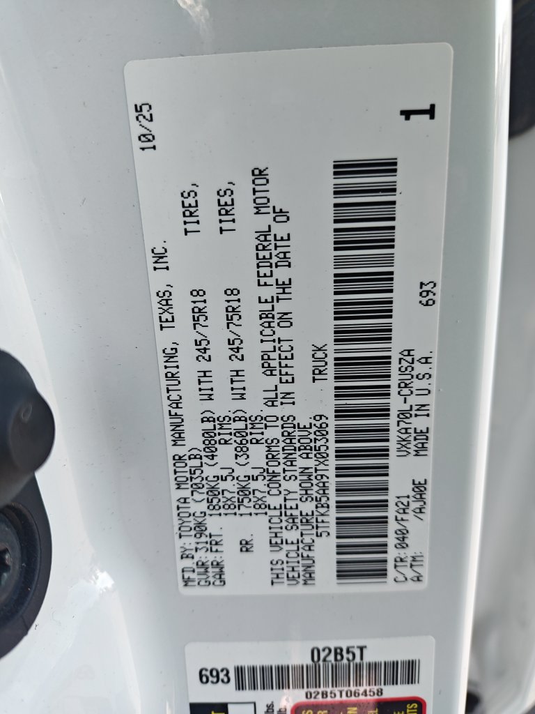 Used 2026 Toyota Tundra SR RWD image 26