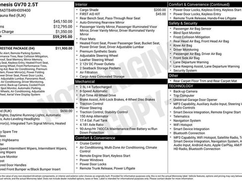 Used 2024 Genesis GV70 2.5T w/ Sport Prestige Package AWD/4WD image 6