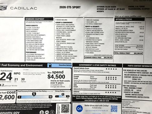New 2026 Cadillac CT5 Sport AWD/4WD image 36