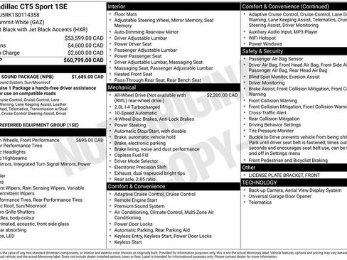 Used 2025 Cadillac CT5 Sport w/ Sun And Sound Package AWD/4WD image 28