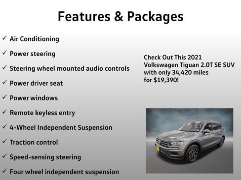 Used 2021 Volkswagen Tiguan SE w/ Panoramic Sunroof Package AWD/4WD image 8