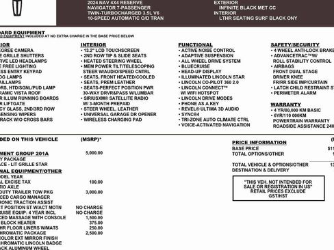 Used 2024 Lincoln Navigator Reserve w/ Equipment Group 201A image 3