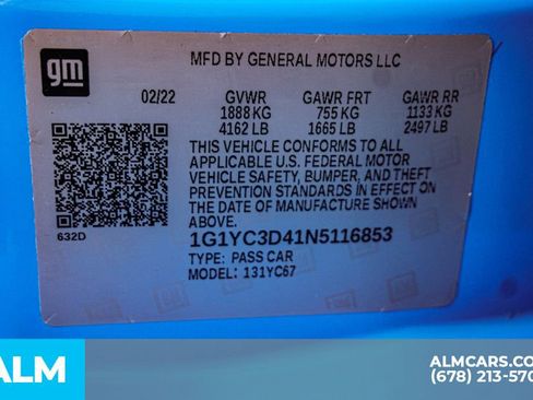 Used 2022 Chevrolet Corvette Stingray Premium Conv w/ Z51 Performance Package image 62