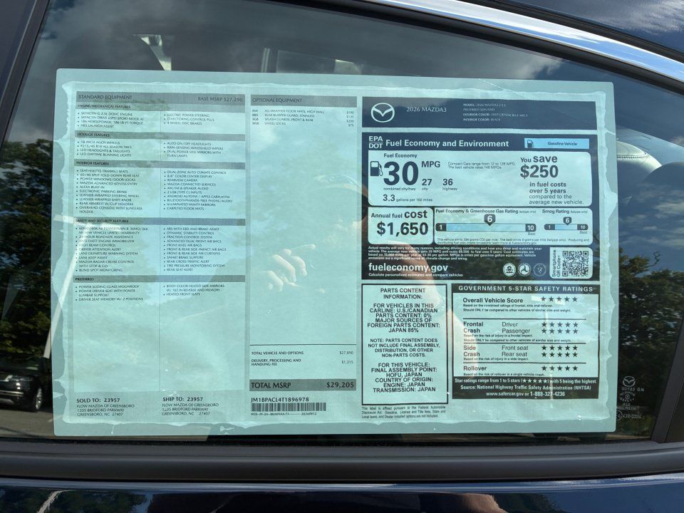 New 2026 MAZDA MAZDA3 2.5 S Sedan w/ Preferred Pkg FWD image 33