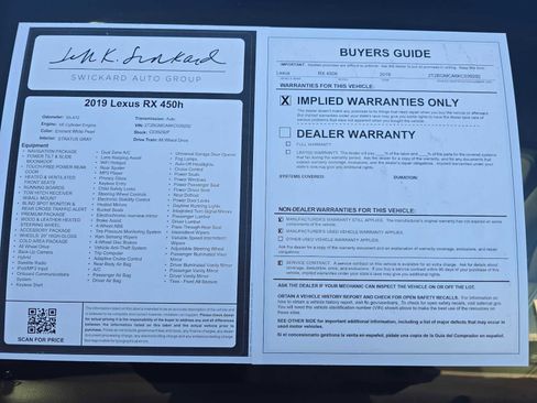 Used 2019 Lexus RX 450h AWD image 20