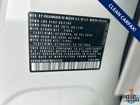 Certified 2026 Volkswagen Tiguan S FWD image 39