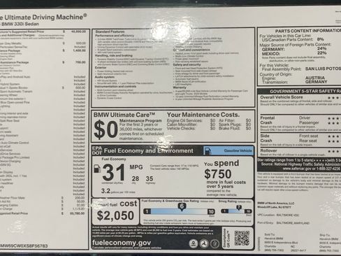 Certified 2025 BMW 330i Sedan w/ Convenience Package RWD image 31