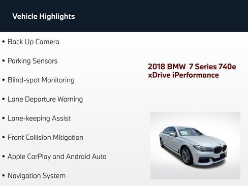 Used 2018 BMW 740e xDrive w/ M Sport Package AWD/4WD image 5