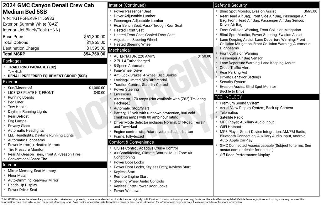 Used 2024 GMC Canyon Denali AWD/4WD image 52