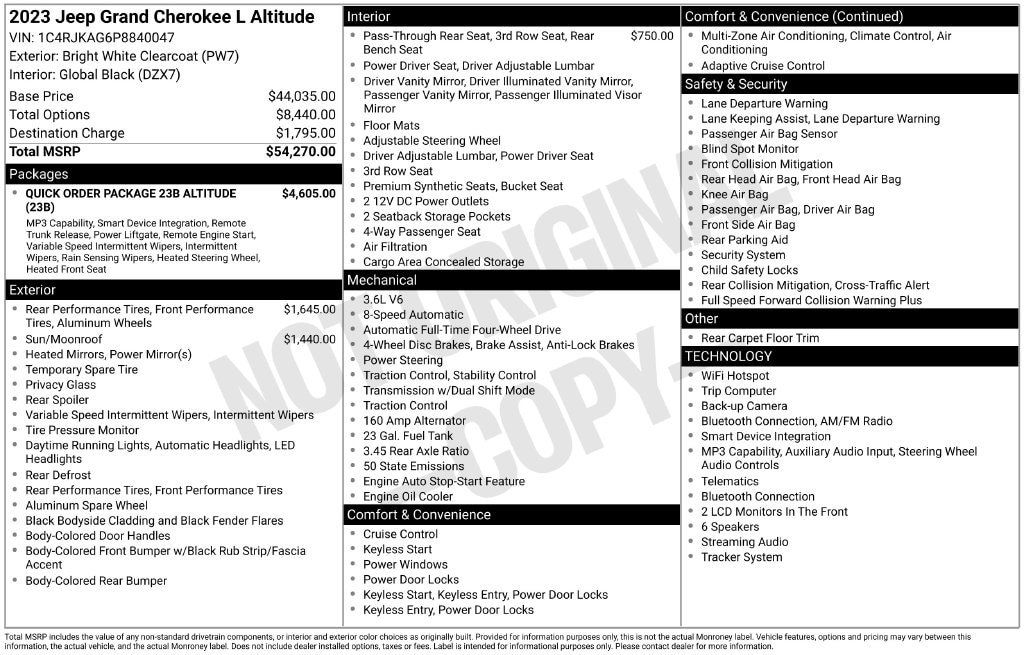 Used 2023 Jeep Grand Cherokee L Laredo AWD/4WD image 2