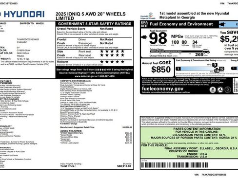 Used 2025 Hyundai Ioniq 5 Limited AWD/4WD image 3