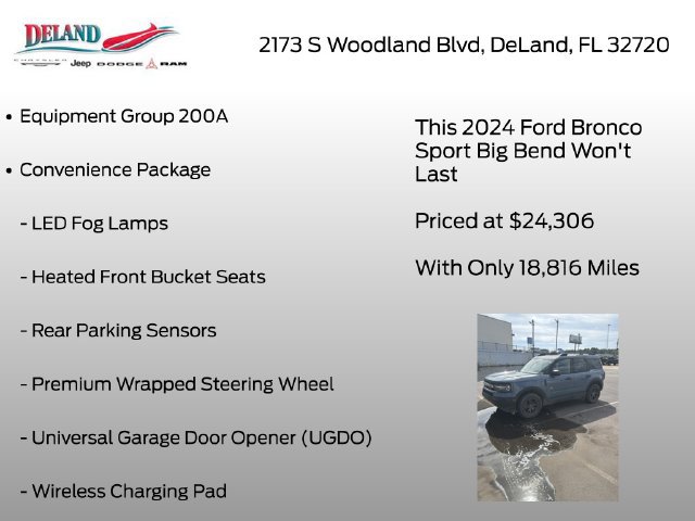 Used 2024 Ford Bronco Sport Big Bend w/ Convenience Package AWD/4WD image 8