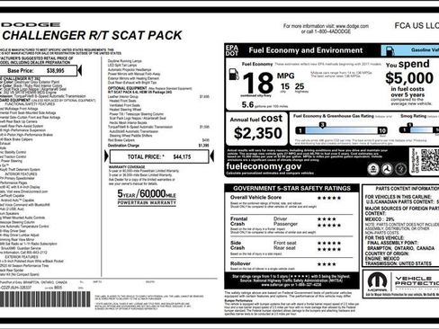 Used 2018 Dodge Challenger R/T Scat Pack w/ Leather Interior Group RWD image 3