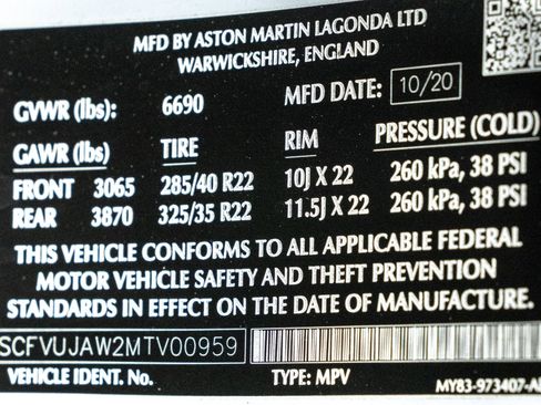 Used 2021 Aston Martin DBX -AML Color, Indulgence Pack, D image 19