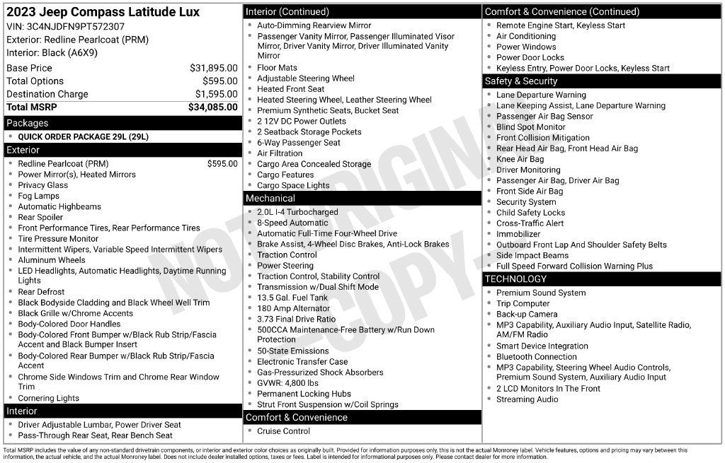 Used 2023 Jeep Compass Latitude AWD/4WD image 21