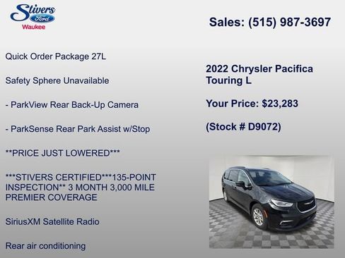 Used 2022 Chrysler Pacifica Touring-L FWD image 8