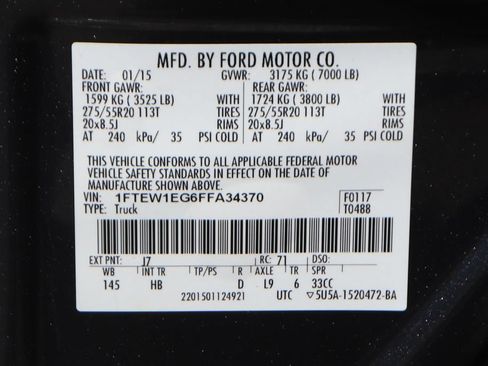 Used 2015 Ford F150 Lariat w/ Equipment Group 502A Luxury AWD/4WD image 56