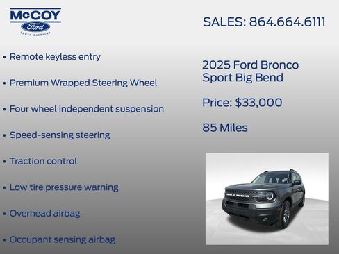 Used 2025 Ford Bronco Sport Big Bend w/ Convenience Package image 23