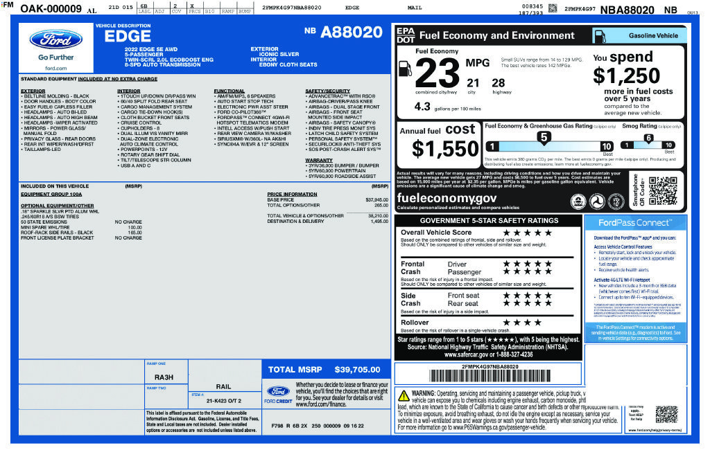 Certified 2022 Ford Edge SE AWD/4WD image 27