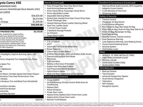 Used 2025 Toyota Camry XSE w/ Premium Package AWD/4WD image 45