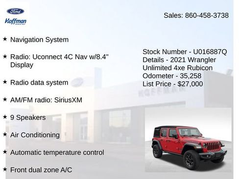 Used 2021 Jeep Wrangler Unlimited Rubicon 4xe w/ Cold Weather Group AWD/4WD image 10