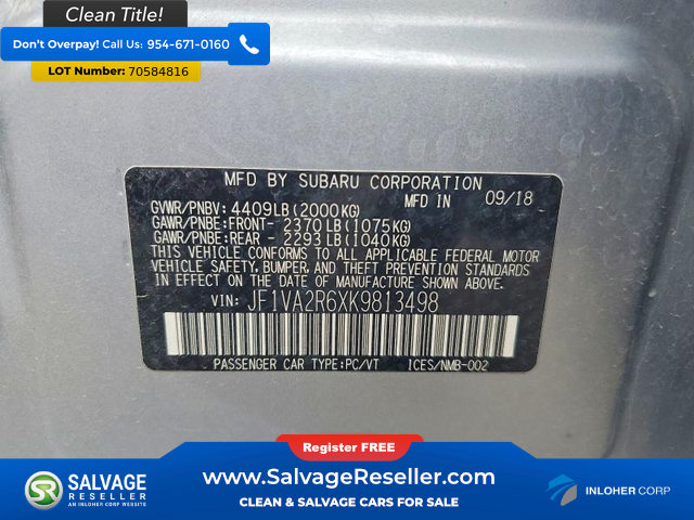 Used 2019 Subaru WRX STI AWD/4WD image 16
