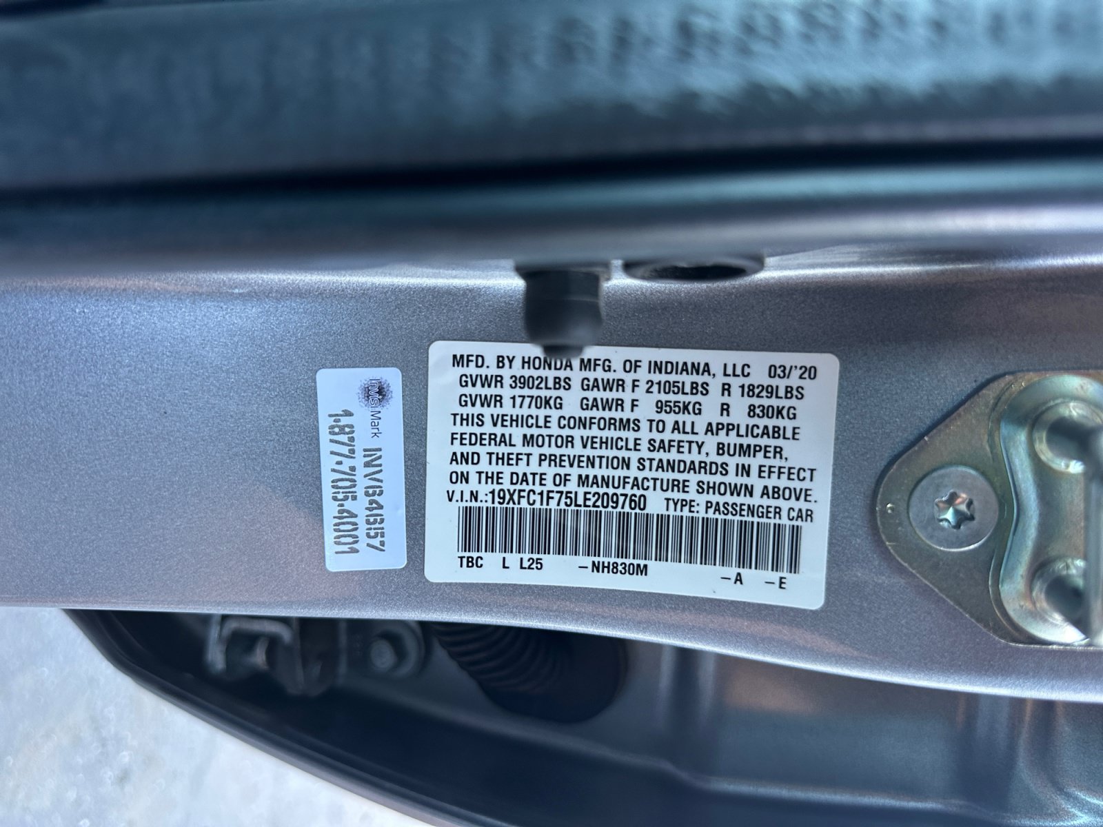 Used 2020 Honda Civic EX-L image 16