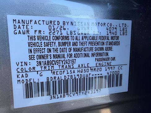 New 2026 Nissan Sentra SV w/ SV Convenience Package FWD image 22