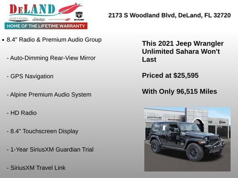 Used 2021 Jeep Wrangler Unlimited Sahara w/ Uconnect 4C Nav & Sound Group AWD/4WD image 6