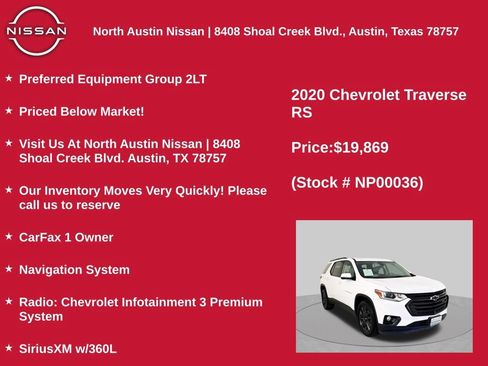 Used 2020 Chevrolet Traverse RS FWD image 11