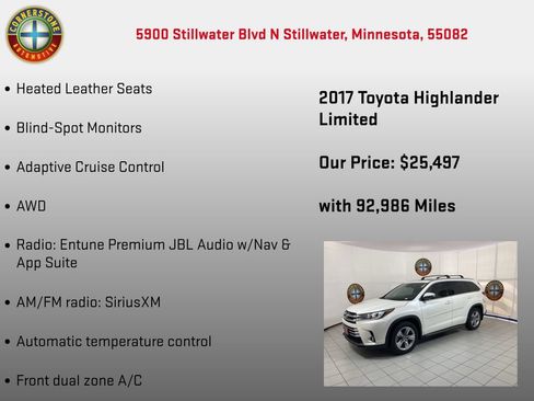 Used 2017 Toyota Highlander Limited w/ Carpet Mat Package AWD/4WD image 5