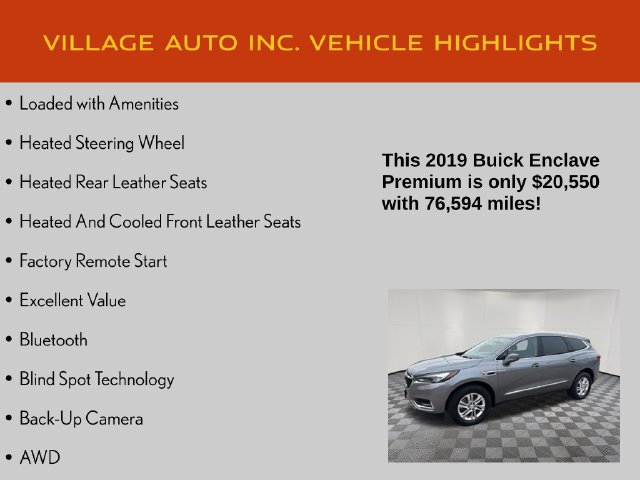 Used 2019 Buick Enclave Premium w/ Trailering Package, 5000 lbs. AWD/4WD image 14