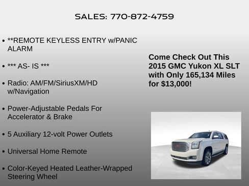 Used 2015 GMC Yukon XL SLT w/ Open Road Package image 30