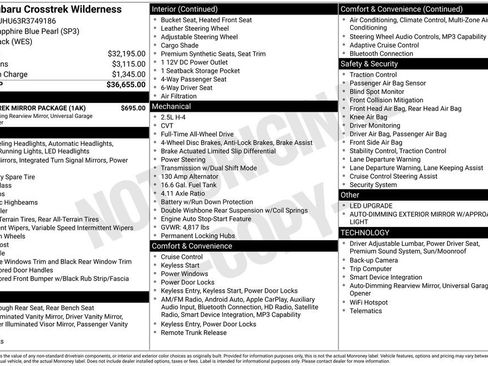 Used 2024 Subaru Crosstrek 2.5i Wilderness w/ Crosstrek Mirror Package image 3
