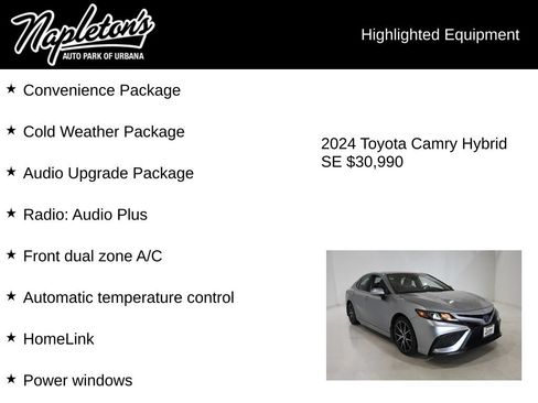 Used 2024 Toyota Camry SE w/ Cold Weather Package FWD image 16