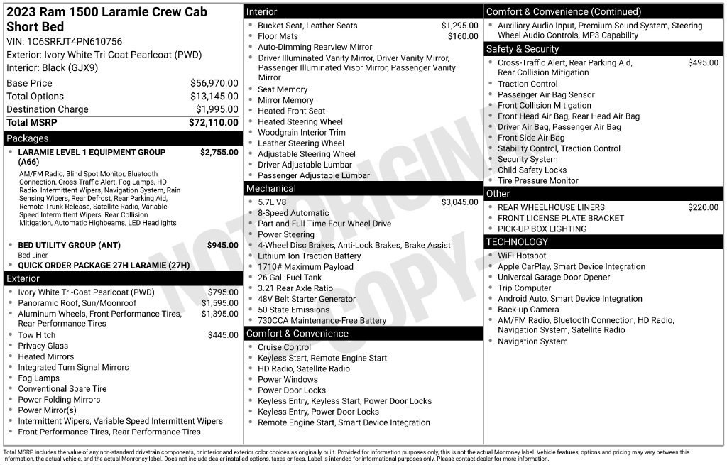 Used 2023 RAM 1500 Laramie AWD/4WD image 15
